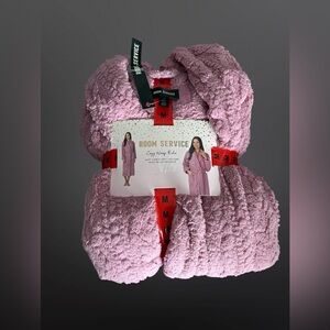 Womens Robe pink Full Length Warm Winter BathRobe by Room Service Medium